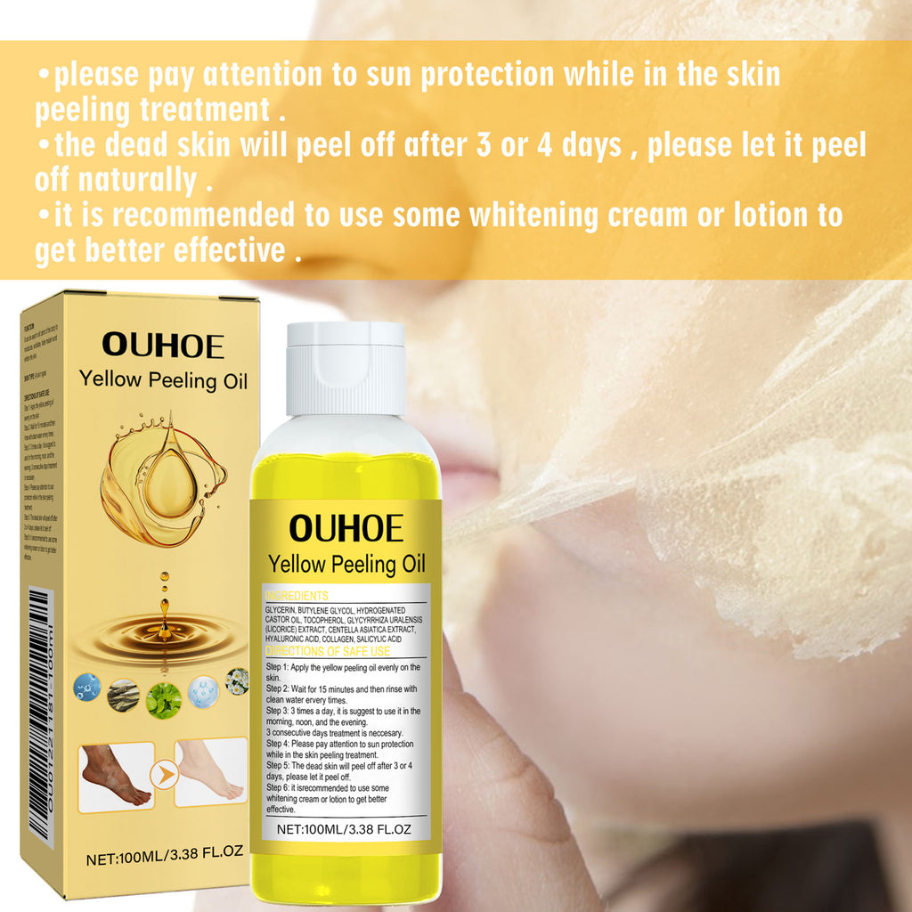 OUHOE Yellow Exfoliating Body Oil — Smooth, Bright & Detoxified Skin